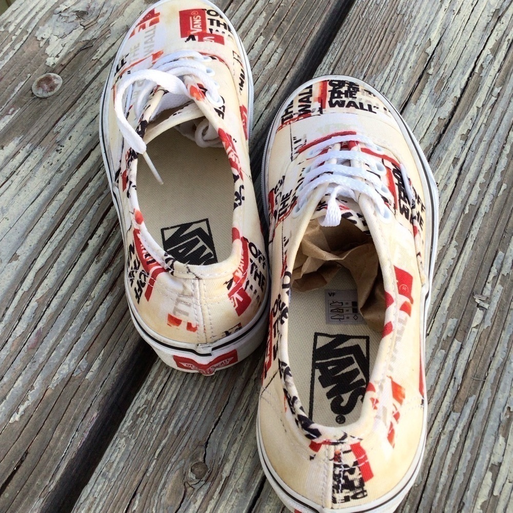 Vans Authentic Packing Tape Sneaker Classic Of The Wall Off White / Red … - Picture 7 of 8